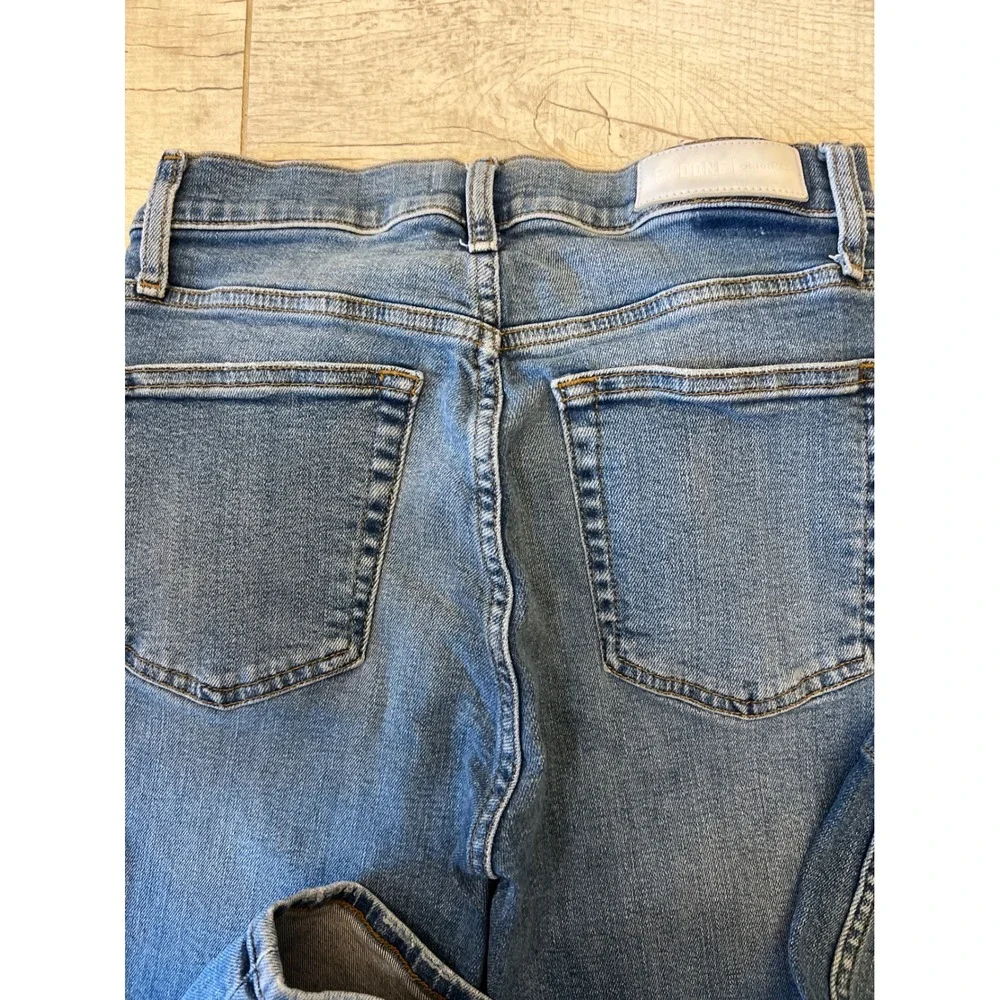RE/DONE Originals High Rise Straight Leg‎ Button Fly Blue Jeans Size 28